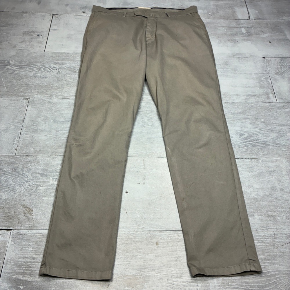 Luca Faloni Summer Chinos Mens 34 UK 50 IT Khaki Cotton Stretch Italian Trousers